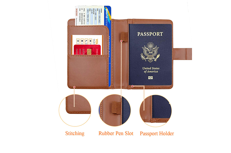 Passport Holder Cover Wallet RFID Blocking Leather Card Case (Support OEM/ODM)